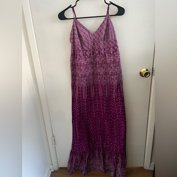 American Eagle Outfitters Purple Ruffled Tiered Sundress, purple maxi dress - Picture 2 of 11
